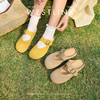 西遇勃肯鞋女半拖新款春夏一脚蹬懒人鞋黄色玛丽珍包头拖鞋V0156619 商品缩略图0