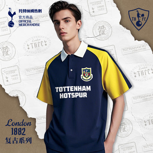 【官方正版】托特纳姆热刺俱乐部 | 春夏新款拼色复古polo衫休闲透气短袖 商品图0