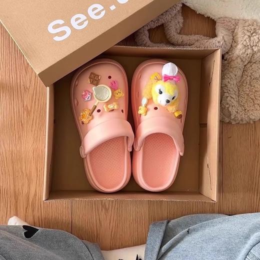 【敲好看！甜美少女心增高洞洞鞋】2025春夏新款踩屎感防滑包头拖沙滩鞋女外穿。ry 商品图6