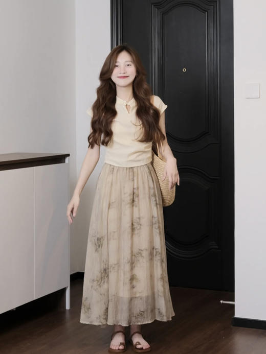 【百图lulu定制】【杏花上衣】收腰 短款 国风盘扣 飞飞袖 短袖上衣 商品图5