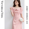 VICTORIA&VERA夏季“玫绾纤云”法式轻奢优雅风浪漫玫瑰收腰显瘦连衣裙 商品缩略图0