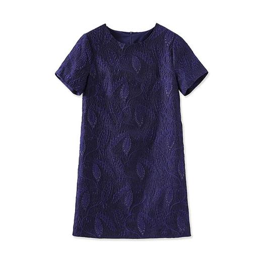 【高货wl】全新升级【铂金会员293/天猫399/差价106】(01654) 洛诗琳25女夏新款高级感时尚优雅浮雕提花鎏金短袖连衣裙 商品图4