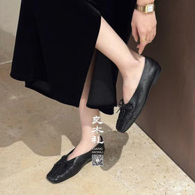 【特价不退不换】【不换不退】良木礼羊皮平头单鞋（6369-45）