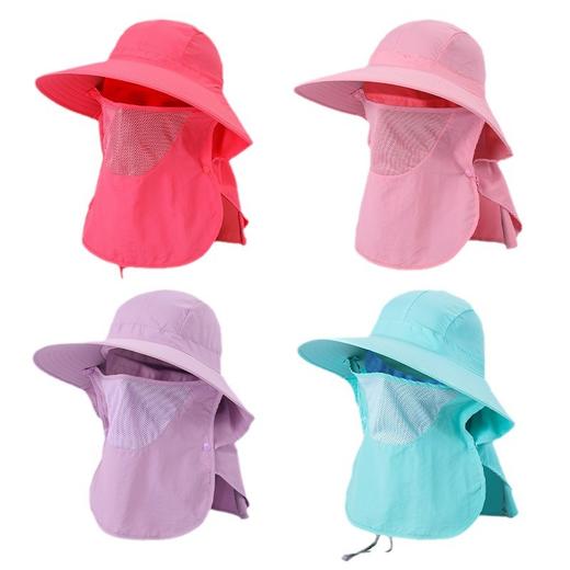 夏季防晒遮阳帽子 女士户外钓鱼速干透气渔夫帽 可拆卸大帽檐太阳帽 商品图3