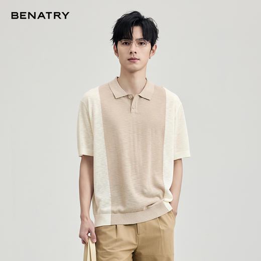 贝纳川竹节麻翻领短袖T恤ECF127004 商品图4