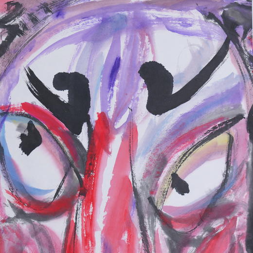 许固令《脸谱之五》国画原作53CM*53CM 手绘宣纸脸谱系列斗方作品【GH0484】 商品图3