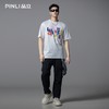 PINLI品立2025夏季新款男士圆领字母章仔绣花短袖T恤BG252111043 商品缩略图2