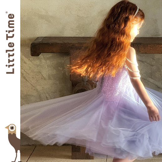 Little time女童连衣裙夏季2025新款儿童洋气时尚重工亮片公主裙 商品图1