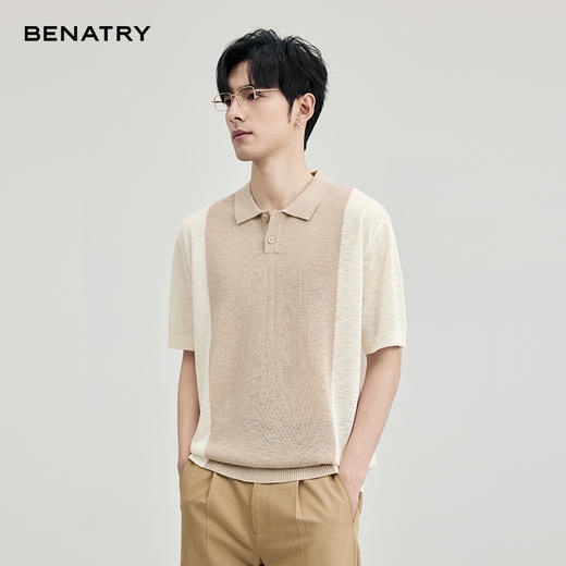 贝纳川竹节麻翻领短袖T恤ECF127004 商品图7