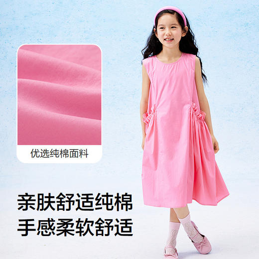 巴拉巴拉女童裙子儿童连衣裙夏装中大童甜美纯棉文艺无袖花苞裙子 商品图3