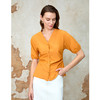 EITIE爱特爱夏季新款时尚V领收腰显瘦百搭通勤衬衫上衣女8209908 商品缩略图3