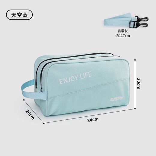 【多功能游泳洗漱包，干湿分离防泼水，调节肩带~】健身包干湿分离男斜挎运动包 瑜伽女户外防水游泳包 手提洗漱化妆包-QQ 商品图5