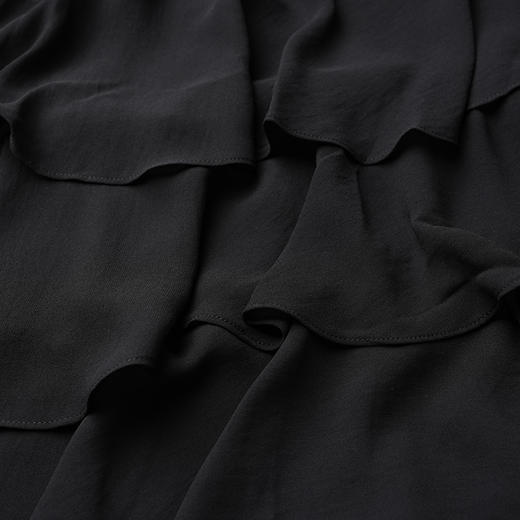 ROMI STUDIO“Vintage”系列气质垂坠感A字荷叶边松紧长款半裙Q3222 商品图6