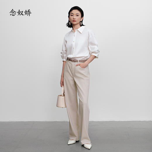 【商场同款】CNB5495 “白色中袖衬衫 ” 去班味衬衫，展现职场松弛感 微微光泽有质感 商品图3