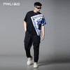 PINLI品立2025夏季新款国潮印花拼接短袖T恤潮牌宽松休闲男士上衣B252111026 商品缩略图1
