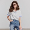 初语撞色条纹翻袖POLO衫女2025夏季新款珠地复古休闲小衫上衣 商品缩略图0