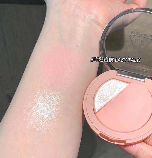 【新品上市】3CE 腮红高光二合一lazy talk 半熟白桃 商品图4