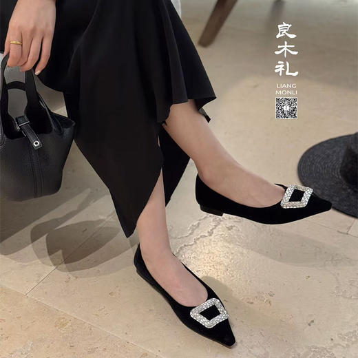 【部分现货，只换不退】良木礼羊皮丝绒低跟鞋（L818-026） 商品图3