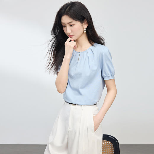 【专属特价】熙世界白色莱赛尔阔腿裤女夏季2025年新款高腰垂感宽松A字裙裤子 商品图4