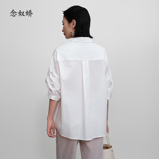【商场同款】CNB5495 “白色中袖衬衫 ” 去班味衬衫，展现职场松弛感 微微光泽有质感 商品图2