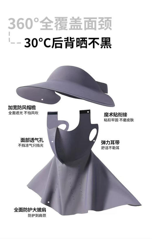 一件顶三件，夏季防晒帽&口罩套装，礼盒包装，多色可选，硬核物理防晒 商品图3