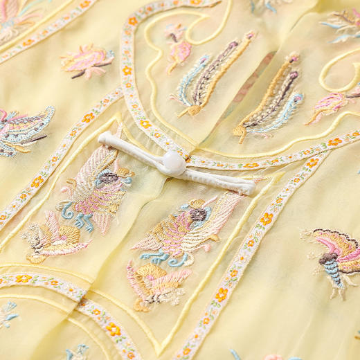 SS N2022国风盘扣提花刺绣背新中式复古桑蚕丝马甲 商品图5