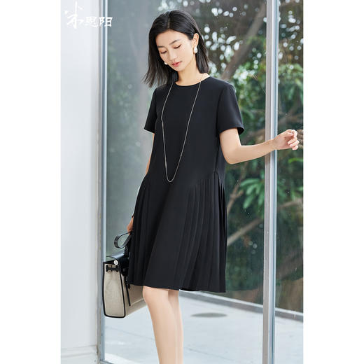 米思阳2025夏季新款小众设计感时尚连衣裙百褶拼接小个子裙子1160 商品图5