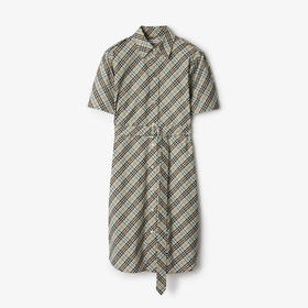 BURBERRY 巴宝莉 女士格纹棉质短袖衬衫裙 格子 8103472 C1849