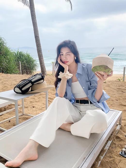 送8元退货运费【百搭阔腿天丝牛仔裤】好穿到爆!孟子义同款 天丝+桑蚕丝+棉，轻薄舒弹又透气上身不闷不沾，清爽一整天 高腰收腹的款式，藏起粗粗腿、肉肉肚 商品图4