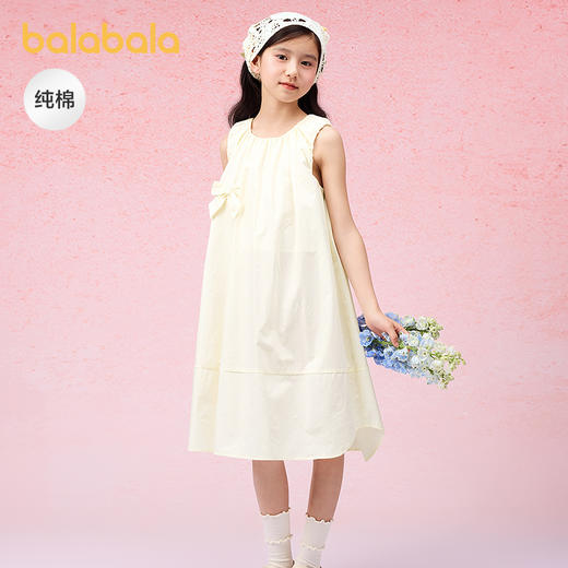 巴拉巴拉女童裙子儿童连衣裙2025新款夏装中大童无袖裙子甜美纯棉 商品图1