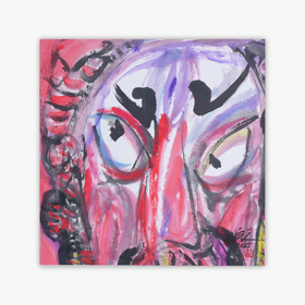 许固令《脸谱之五》国画原作53CM*53CM 手绘宣纸脸谱系列斗方作品【GH0484】