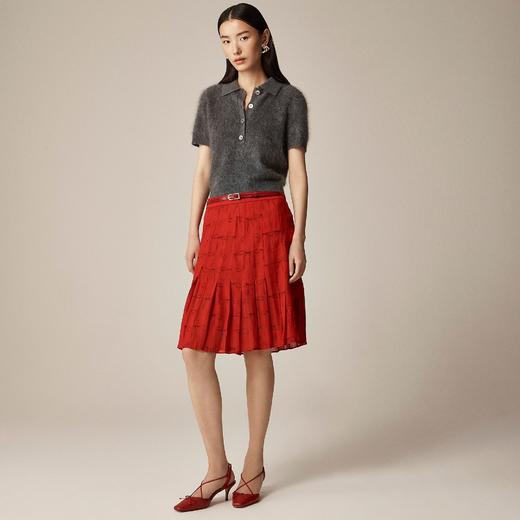 海报模特款清仓特价！Jcrew 红色蝴蝶结印花雪纺半裙 原价1500+ 现在只要￥398直邮到手 商品图3