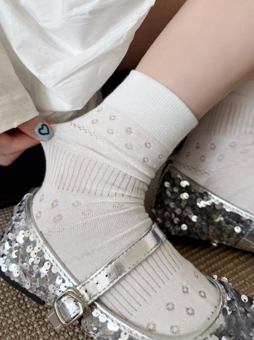 5双装又薄又软的镂空堆堆袜夏季薄款纯棉无骨中筒袜 商品图8