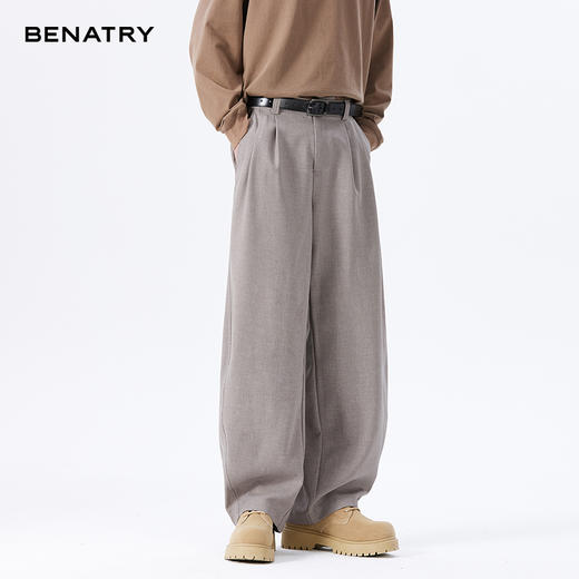 贝纳川精仿毛料双色肌理弯刀裤ECF132007 商品图7