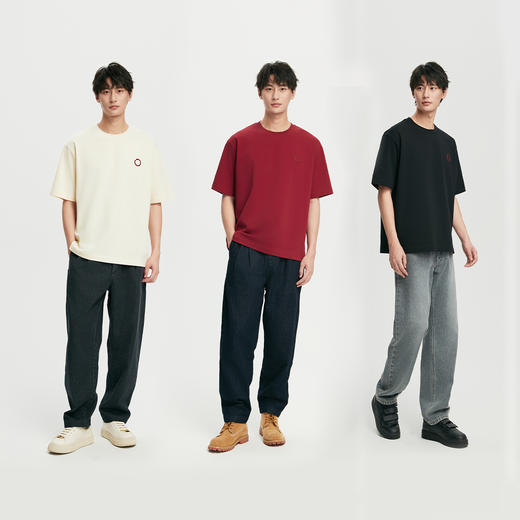 棉仓363801004-宽松落肩蛇年绣花T恤 商品图3