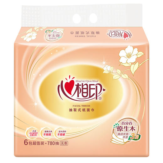 心相印红悦系列三层面巾纸130抽*6包/提 商品图0