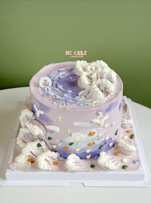 粉紫色梦幻海浪蛋糕 商品图0