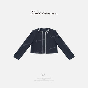 COCO ZONE 刘一一 【100亚麻】撞色复古舒适无扣外套 CD1A0719