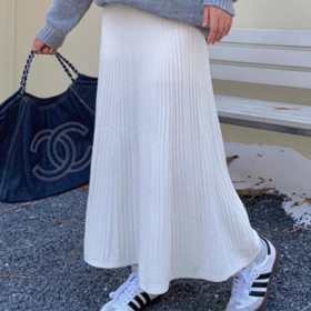 SUSX 针织褶子半身裙（下单3-7天发货）