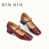 RIMRIM塑型马皮鞋新款复古一字扣玛丽珍鞋中跟银粗跟单鞋女舒适2398 商品缩略图5