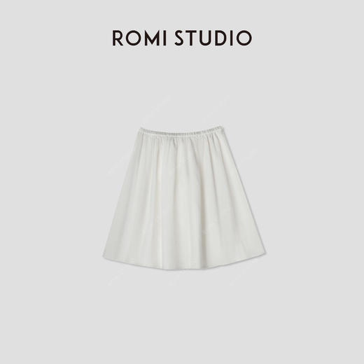 ROMI STUDIO -B “精致呼吸” 棉麻好打理短款A字复古白半裙 Q3474 商品图0