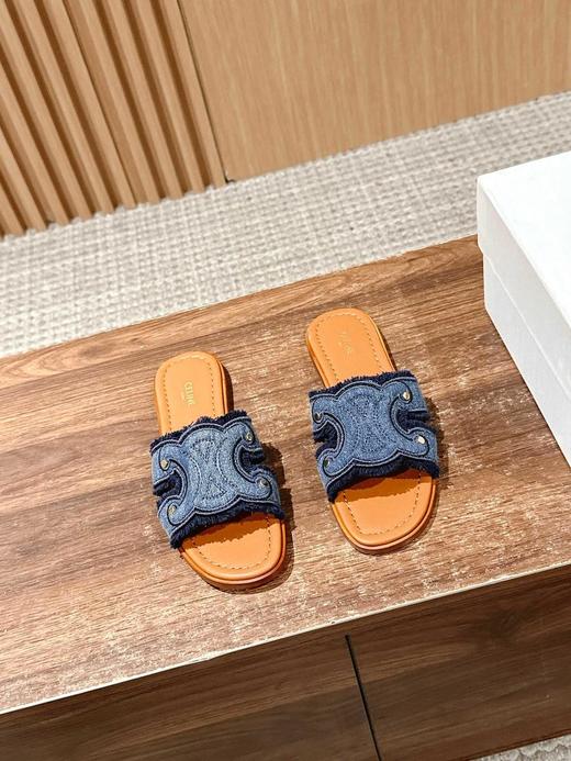 赛琳凯旋门新款丹宁牛仔拖鞋（HC） 商品图1