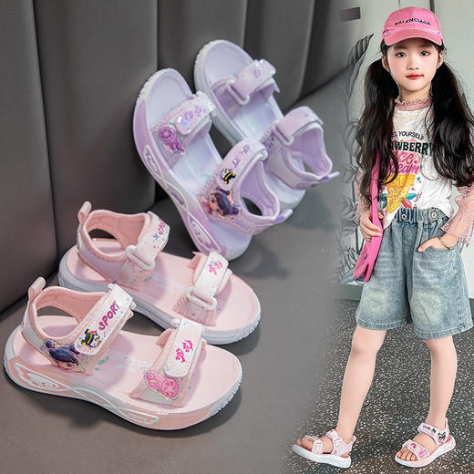 【儿童哪吒童鞋】女童魔童凉鞋公主夏季卡通露趾中大童儿童沙滩鞋学生哪吒童鞋。ry 商品图2