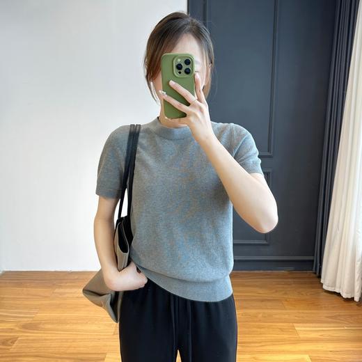 柜货！100精纺高支棉线！藏肉显瘦没得说！圆领针织短袖T恤女25春夏款！ 商品图7