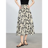 【专属特价】熙世界国风水墨碎花半身裙女25夏季新款气质黑色晕染印花a字长裙 商品缩略图4