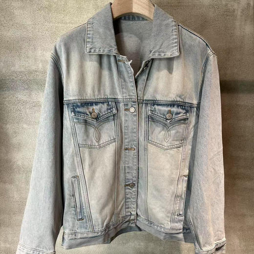 洛诗琳20353复古做旧牛仔外套2025春季新款男女同款宽松外套0113 商品图4