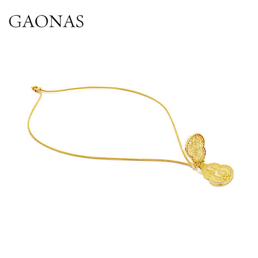GAONAS  新中式潮流国风葫芦金色项链11345XY 商品图2