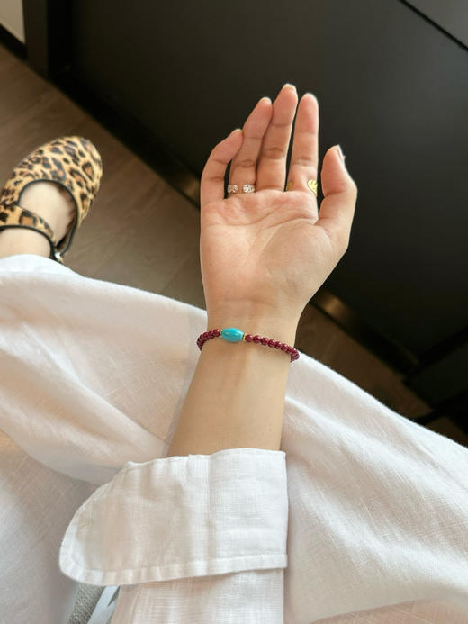 天然朱砂➕绿松石手链 商品图3