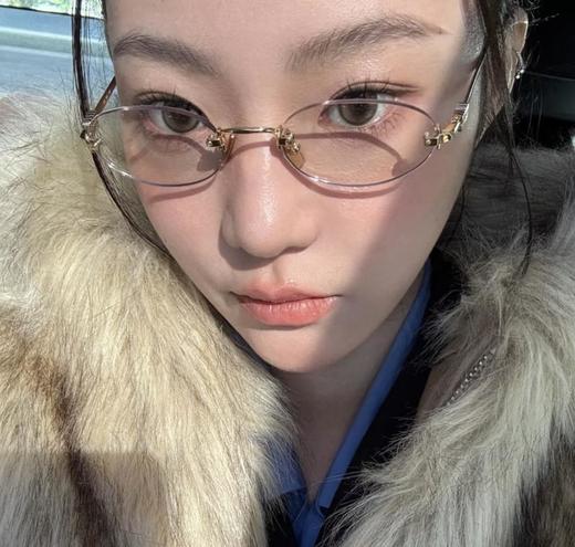 MIUMIU缪缪字母镜腿金属无框张元英ins款复古椭圆形时尚太阳镜（JH） 商品图4