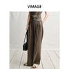 VIMAGE纬漫纪垂坠松弛感阔腿遮肉通勤亚麻高腰休闲裤夏季新款V2305919 商品缩略图3